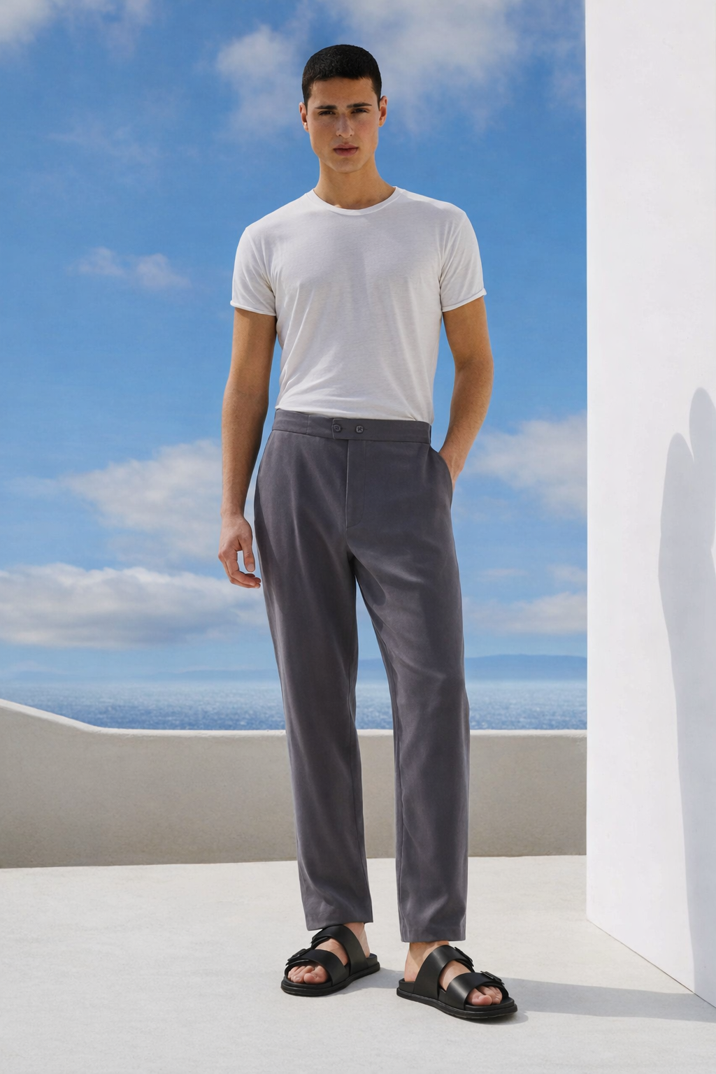 TRAVEL PANTS METAL GREY