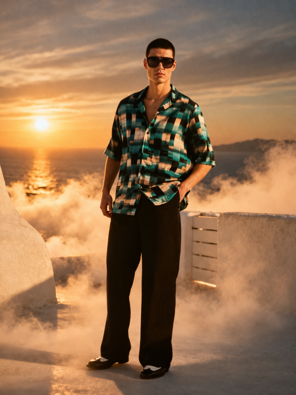 OCEAN PIXEL OVERSIZED SHIRT