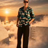 OCEAN PIXEL OVERSIZED SHIRT