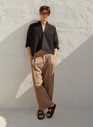 MOCHA PALAZZO PANTS