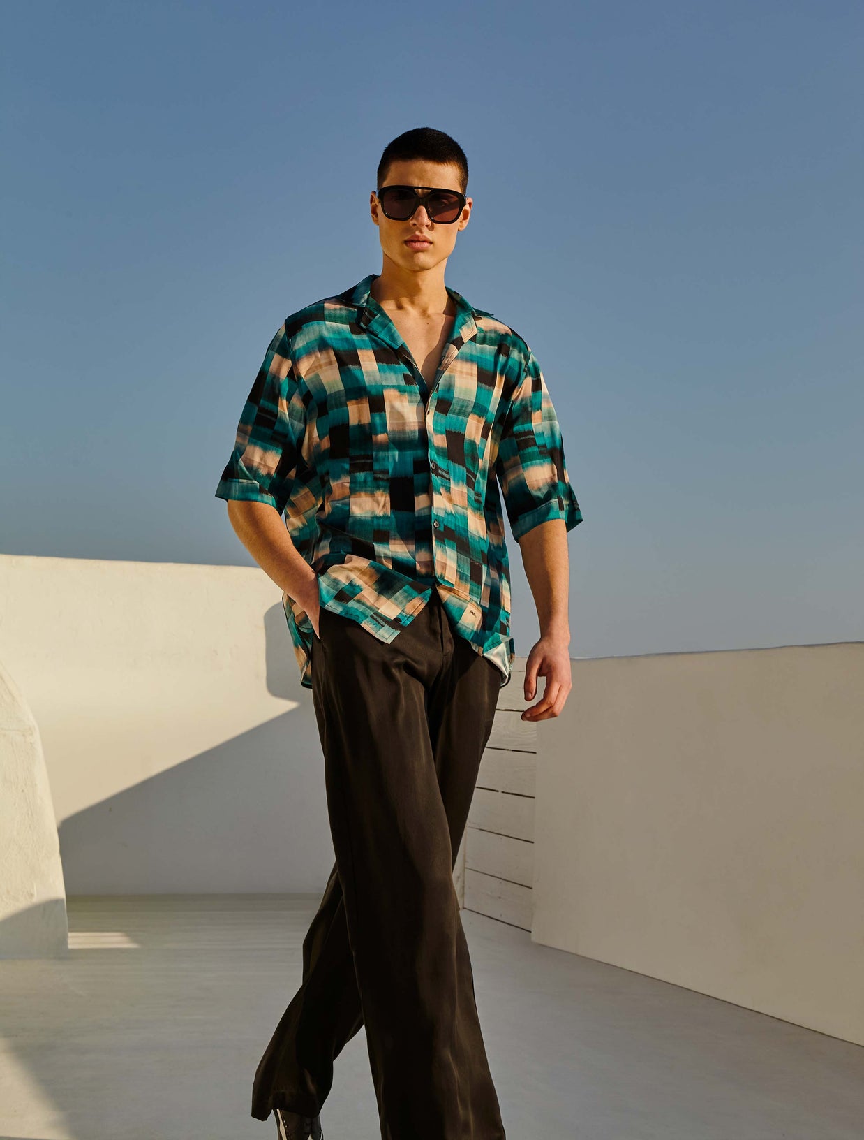 OCEAN PIXEL OVERSIZED SHIRT