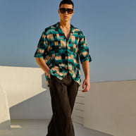 OCEAN PIXEL OVERSIZED SHIRT