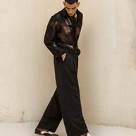 NOIR PALAZZO TROUSERS