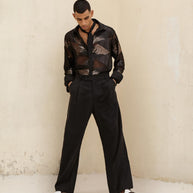 NOIR PALAZZO TROUSERS