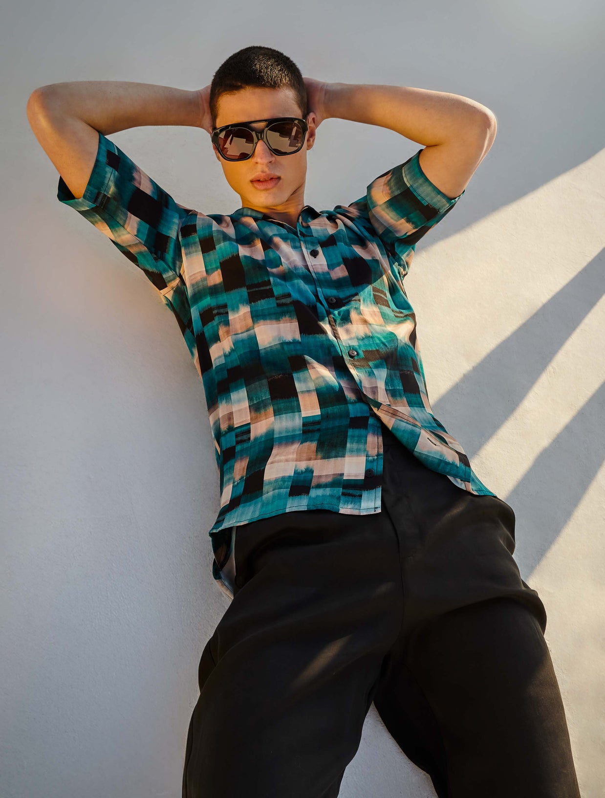 OCEAN PIXEL OVERSIZED SHIRT