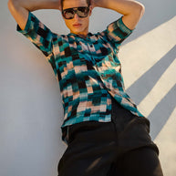 OCEAN PIXEL OVERSIZED SHIRT