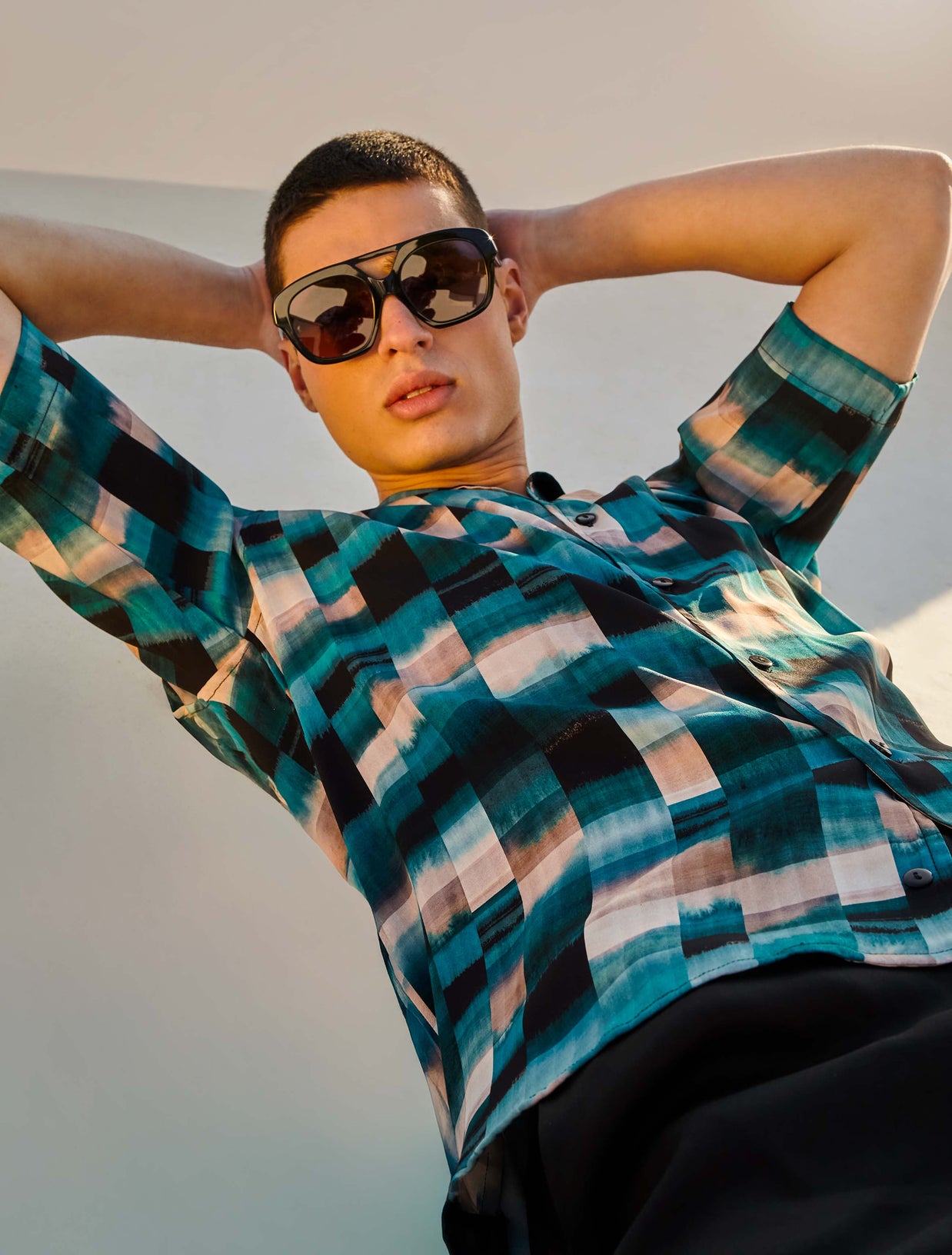 OCEAN PIXEL OVERSIZED SHIRT