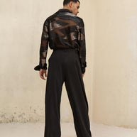 NOIR PALAZZO TROUSERS