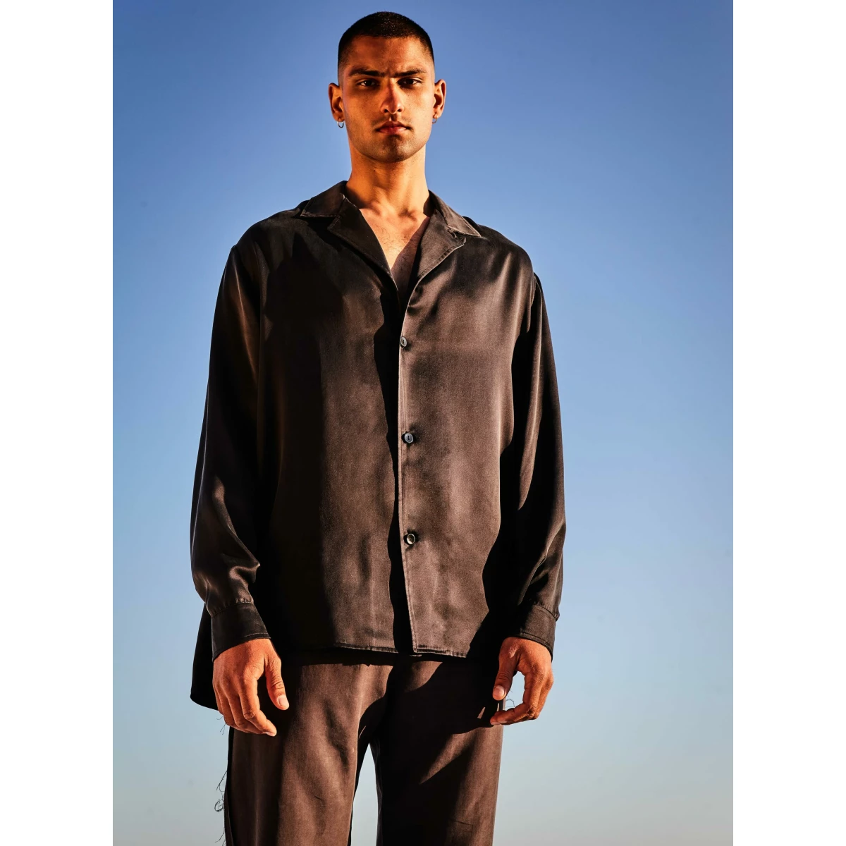 BLACK SILK SHIRT